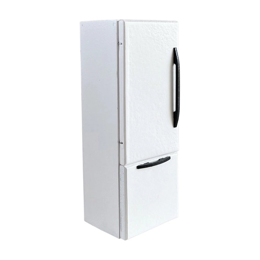 DOLLHOUSE REFRIGERATOR | WHITE WITH BLACK HARDWARE