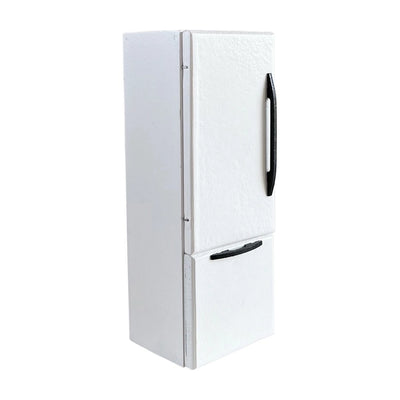 DOLLHOUSE REFRIGERATOR | WHITE WITH BLACK HARDWARE