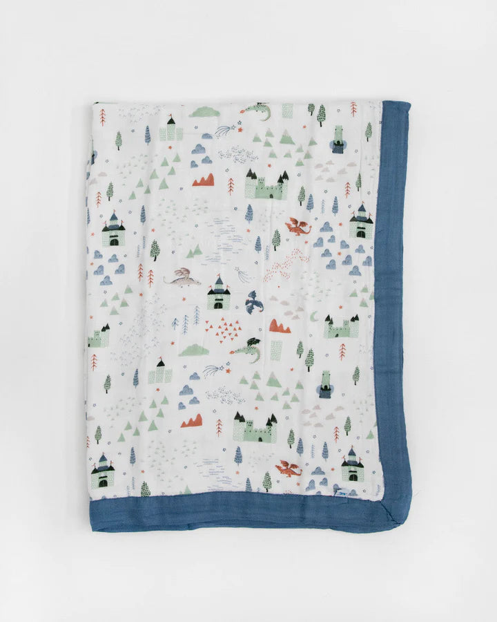 DELUXE MUSLIN BABY QUILT - DRAGON DAYS