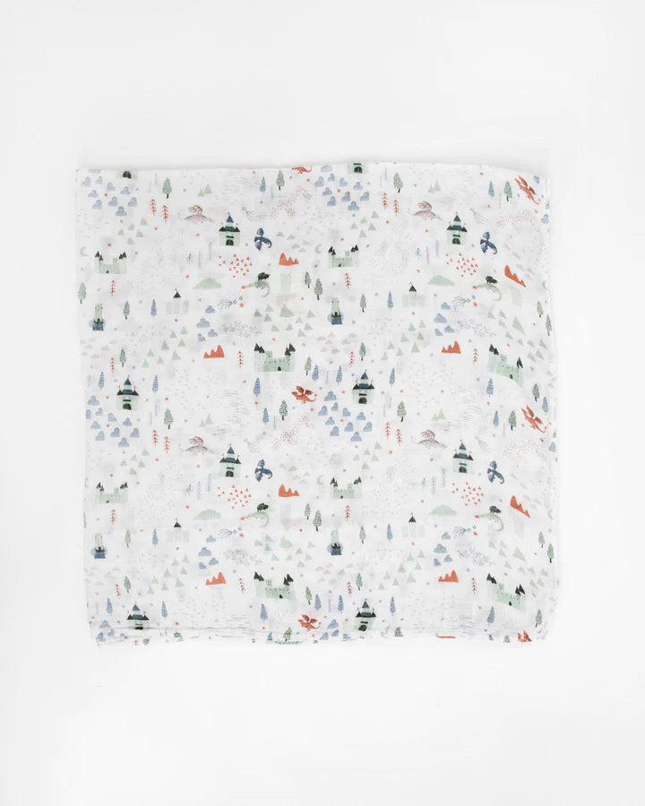 Deluxe Muslin Swaddle Blanket - Dragon Days