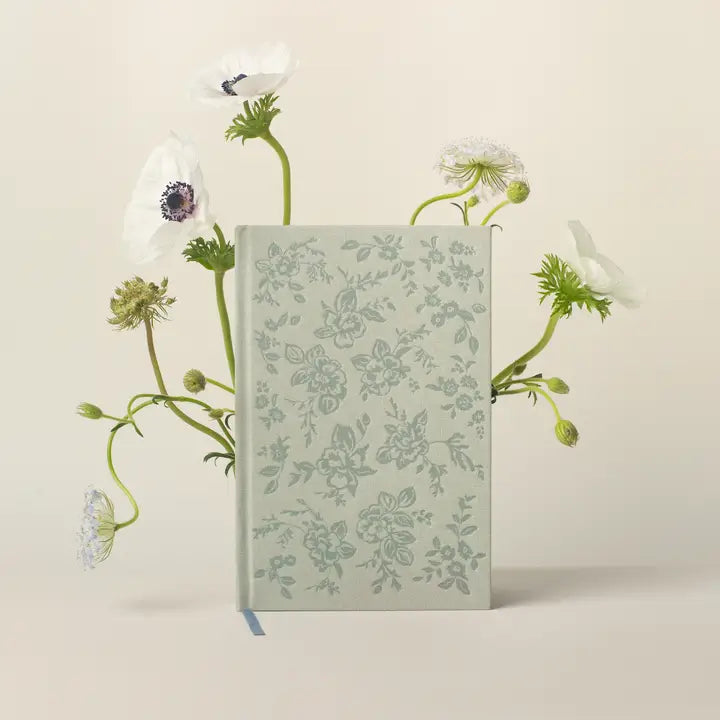Daydreamer Linen Sketchbook - Embossed Green Floral Journal