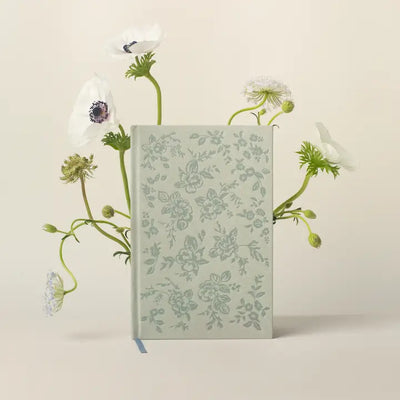 Daydreamer Linen Sketchbook - Embossed Green Floral Journal