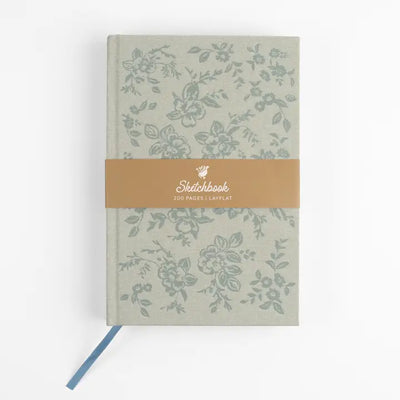 Daydreamer Linen Sketchbook - Embossed Green Floral Journal