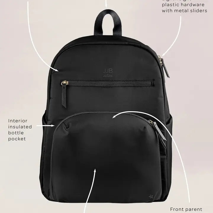 Deluxe Backpack Diaper Bag - Black