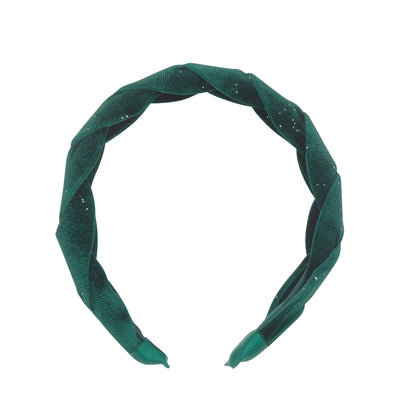 EVERGREEN VELVET PLAITED HEADBAND