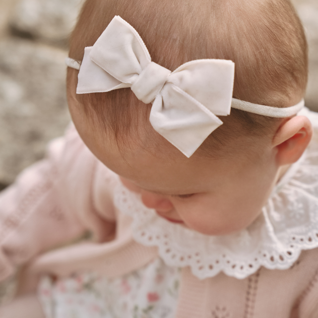 Pink Velvet Bow Headband Set 3pk