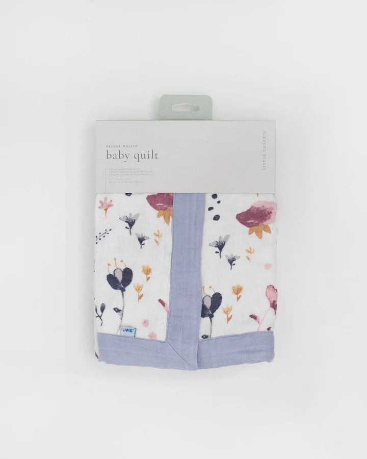 DELUXE MUSLIN BABY QUILT - FAIRY GARDENS