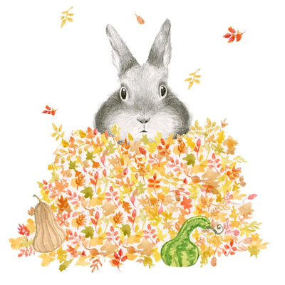 FALL BUNNY - GREETING CARD