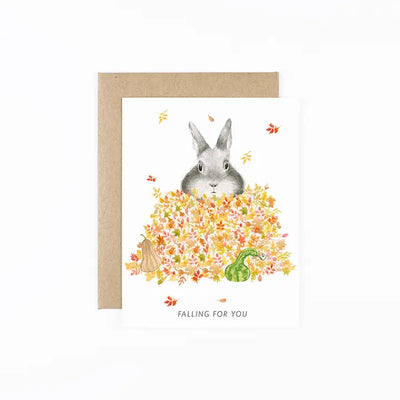 FALL BUNNY - GREETING CARD