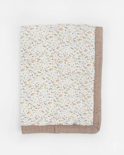 ORGANIC COTTON MUSLIN BABY QUILT - FLORAL FIELD