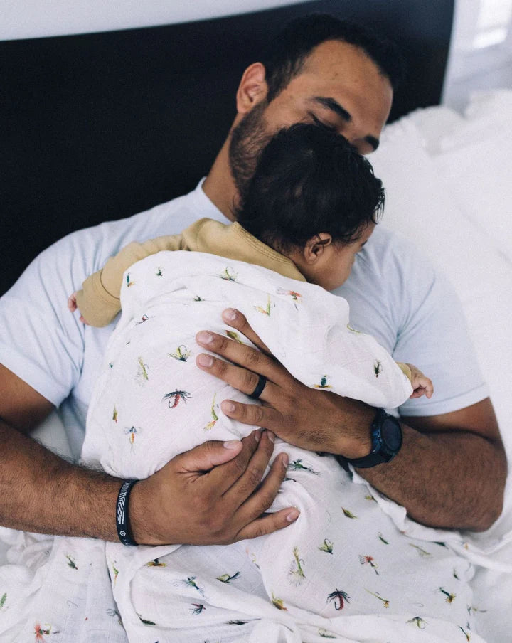 DELUXE MUSLIN SWADDLE BLANKET SET - GONE FISHING