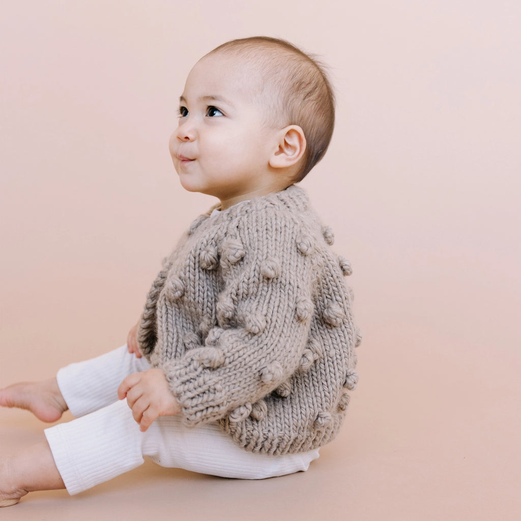 POPCORN CARDIGAN, FLAX