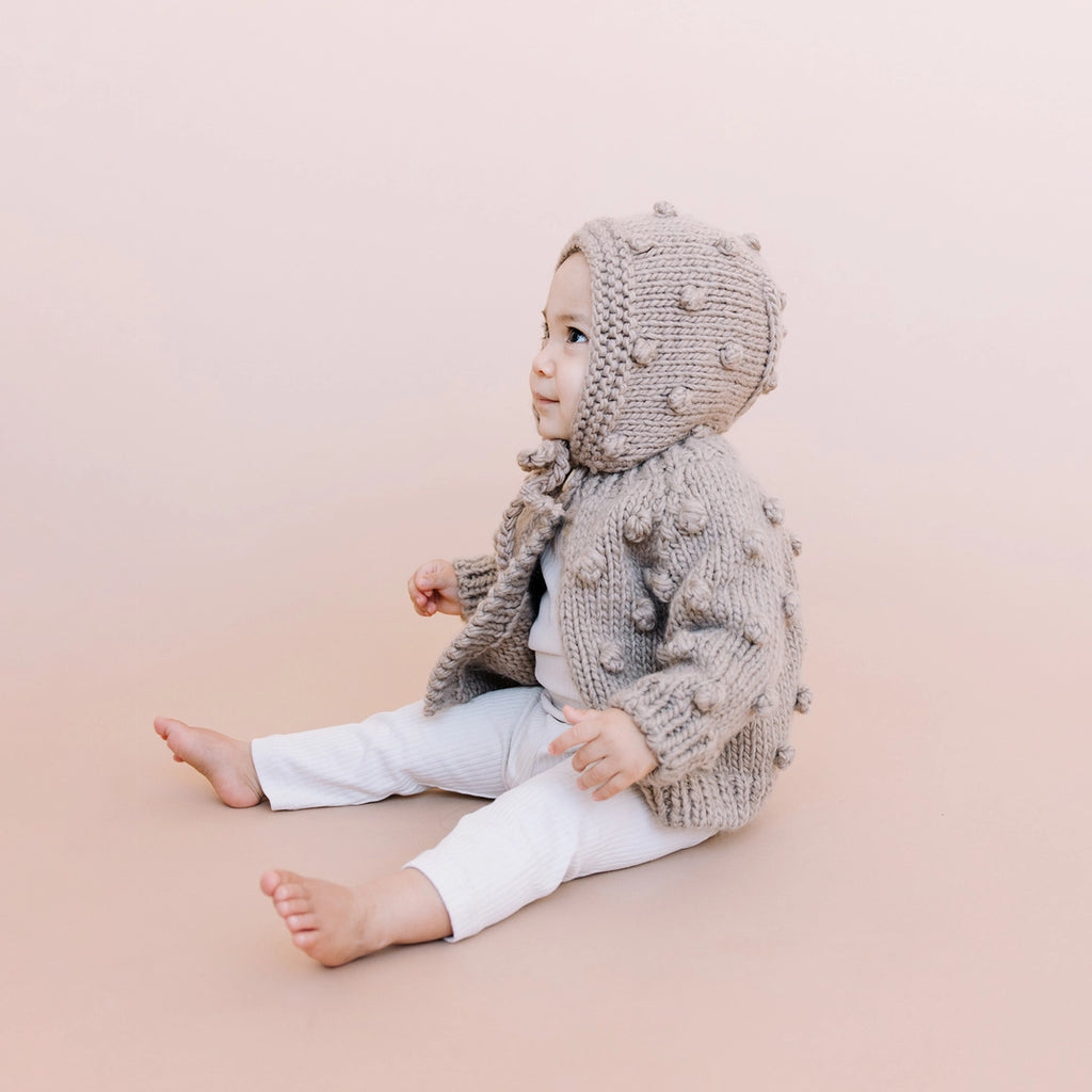 POPCORN CARDIGAN, FLAX