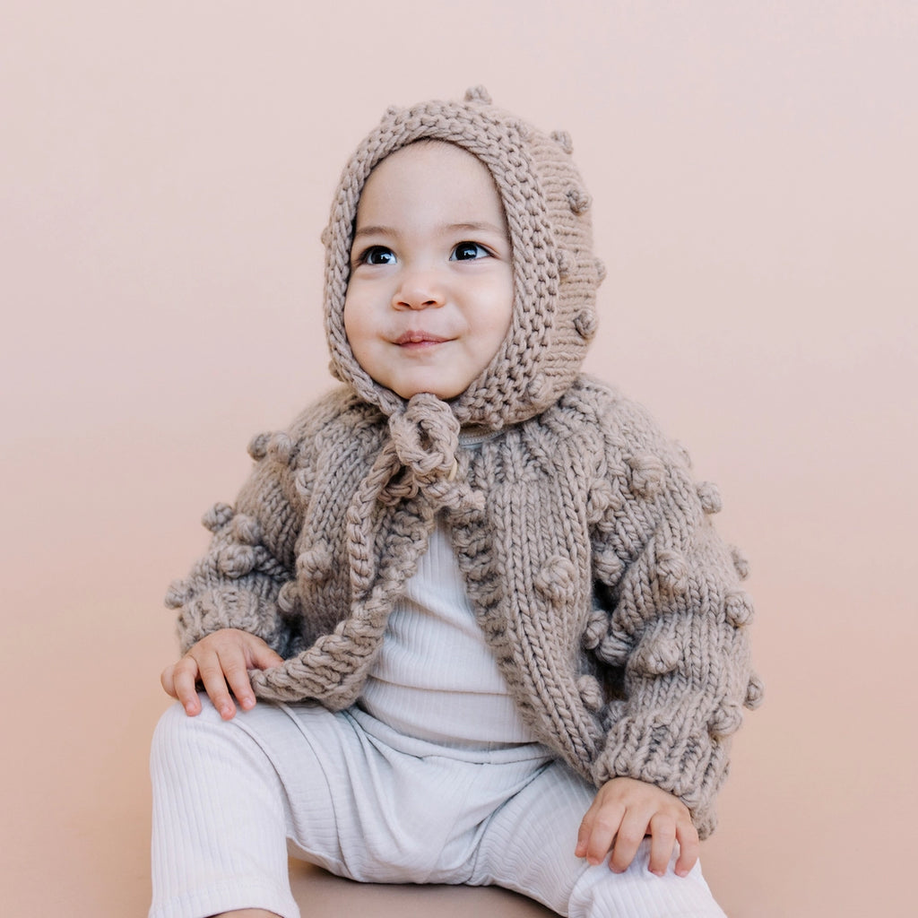 POPCORN CARDIGAN, FLAX
