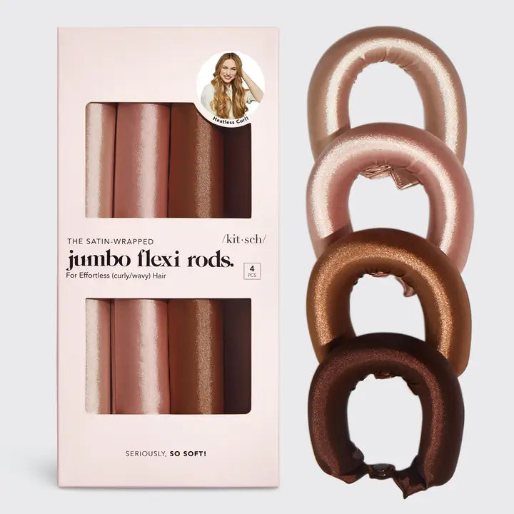 SATIN JUMBO FLEXI RODS 4 PCS - ROSEWOOD