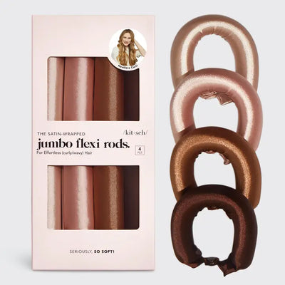 SATIN JUMBO FLEXI RODS 4 PCS - ROSEWOOD