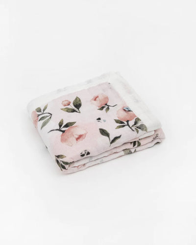 ORGANIC COTTON MUSLIN BABY QUILT - WATERCOLOR FLORET 2