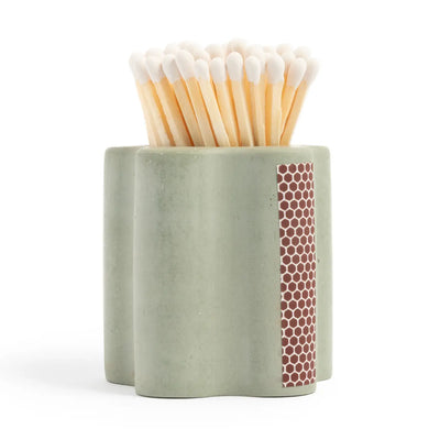 Neutral Flower Vessel with White Matchsticks