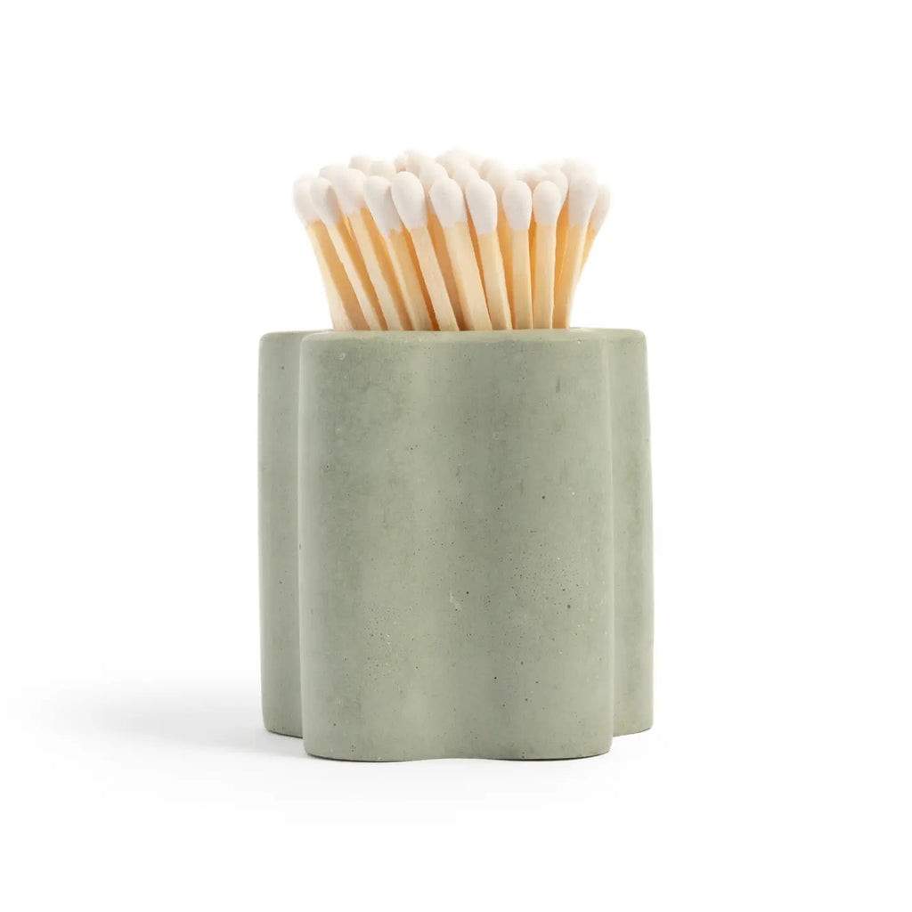 Neutral Flower Vessel with White Matchsticks