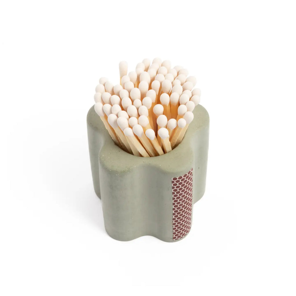Neutral Flower Vessel with White Matchsticks