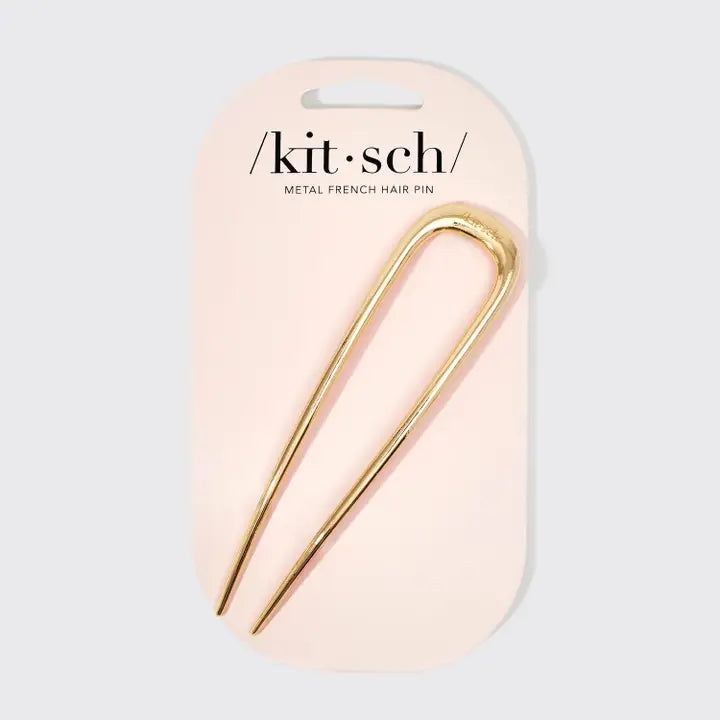 METAL FRENCH HAIR PIN - GOLD