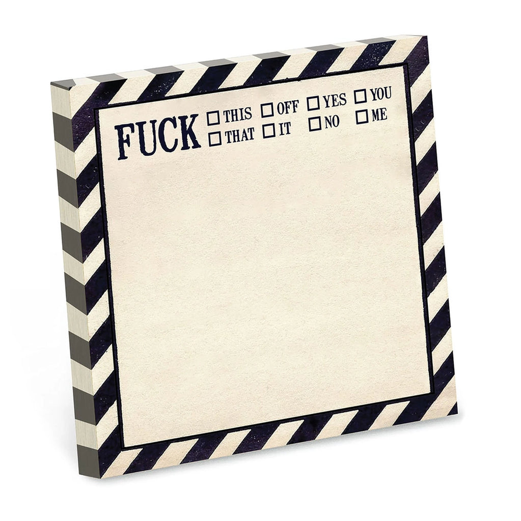 Fuck This, That, Off - Funny Sarcastic Sticky Note Pad