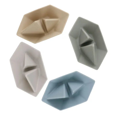 Floating Boat Bath Toy Set, 4pc Soft Food Grade Silicone