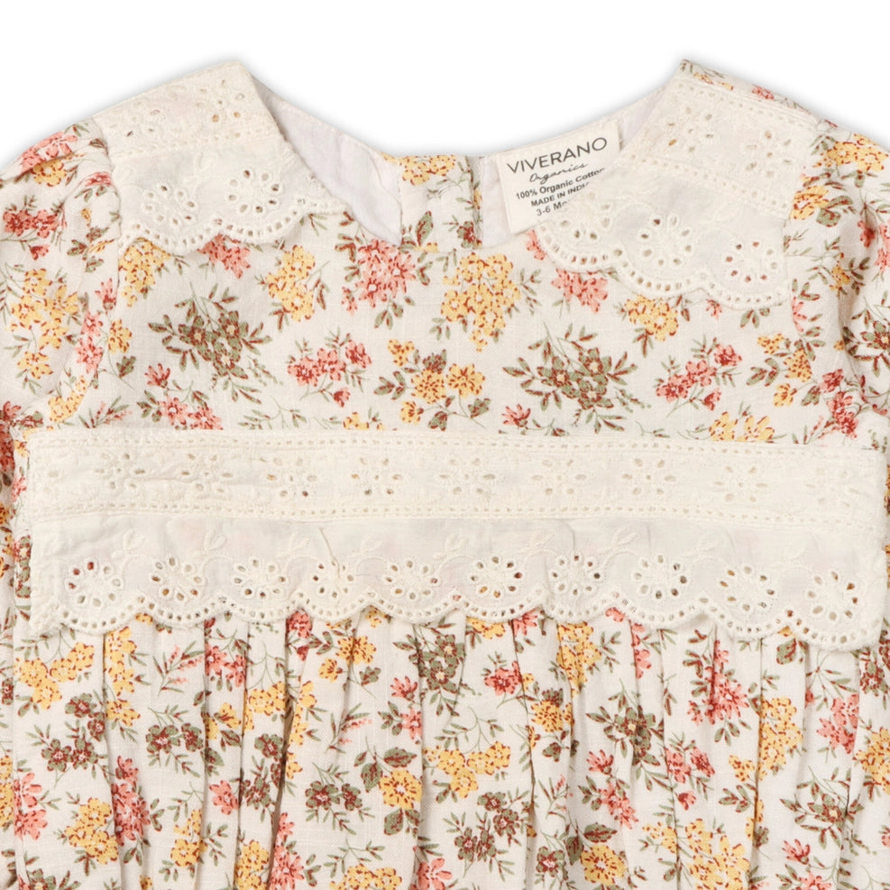Florecita Floral Baby Romper & Headband Set - Organic Cotton