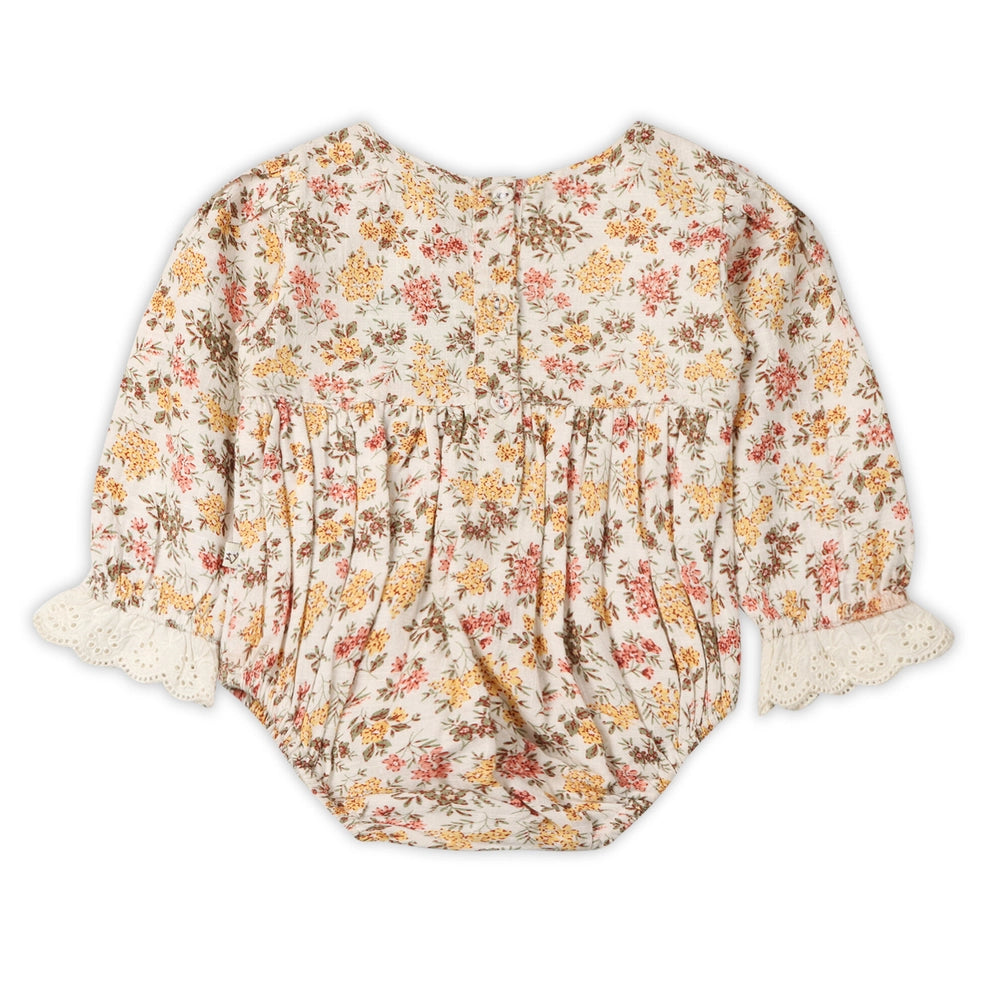 Florecita Floral Baby Romper & Headband Set - Organic Cotton