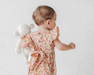 Flutter Long Romper - Blush Floral