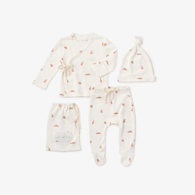 Fox Printed Organic Cotton Layette Set