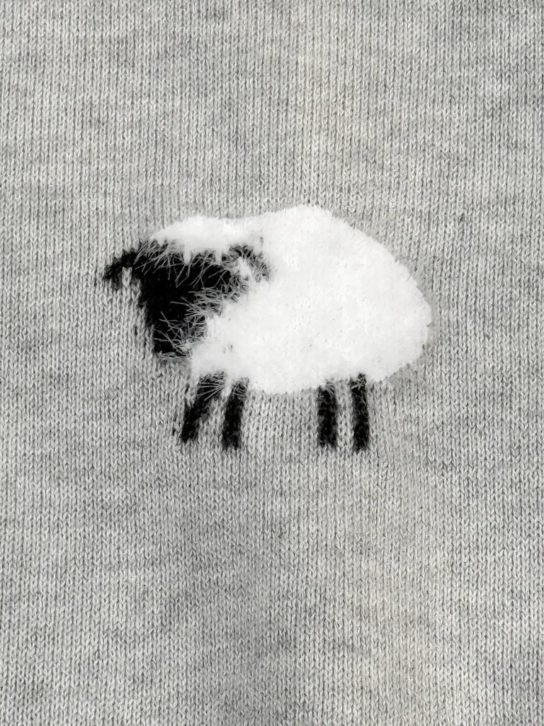 Furry Sheep 3D Jacquard Sweater Knit Baby Jumpsuit
