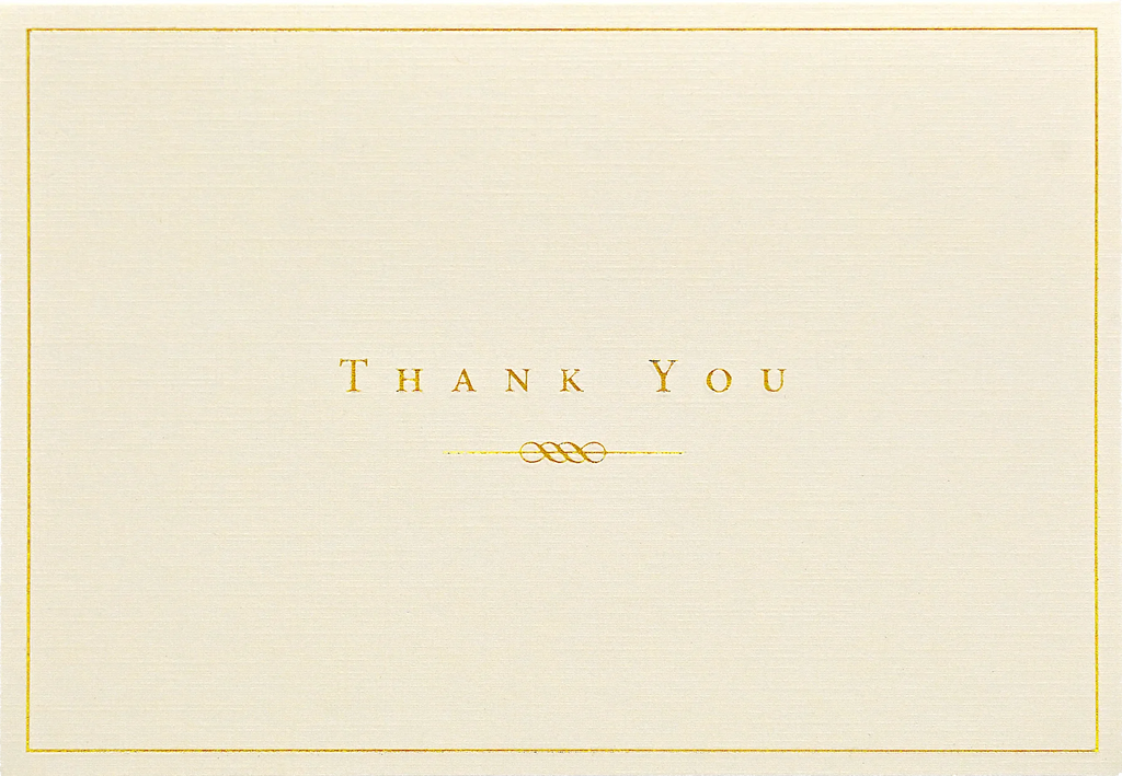 GOLD & CREAM THANK YOU CARDS