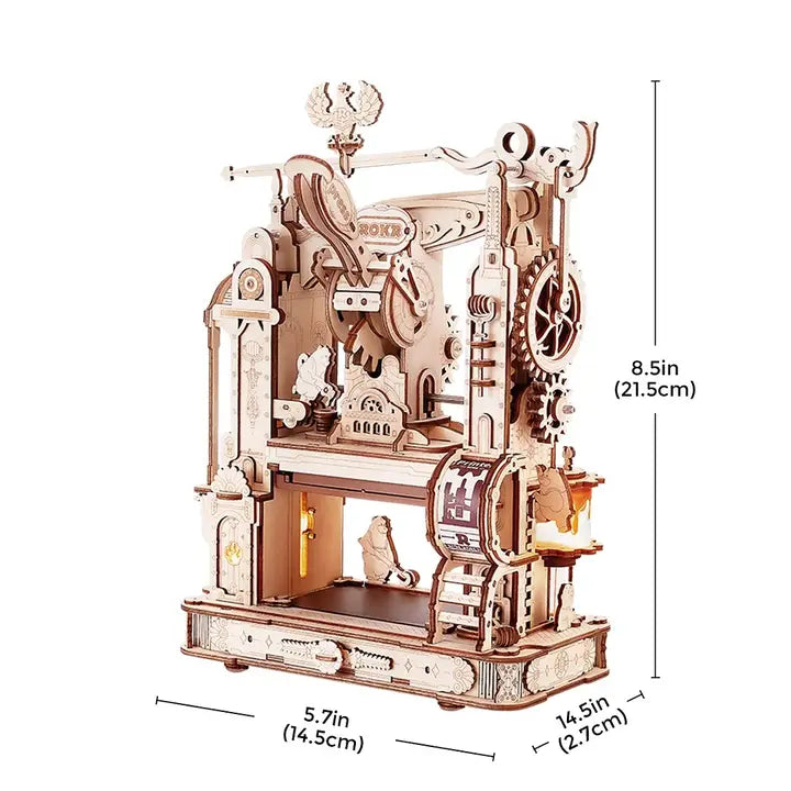 ROKR CLASSIC PRINTING PRESS WOODEN GEAR 3D PUZZLE KIT