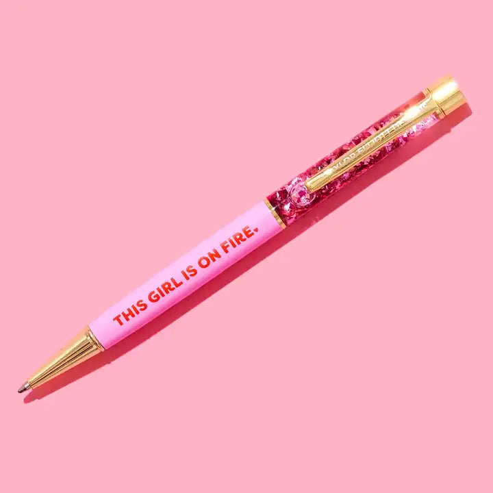 PEN - "THIS GIRL IS ON FIRE" - PINK/CONFETTI