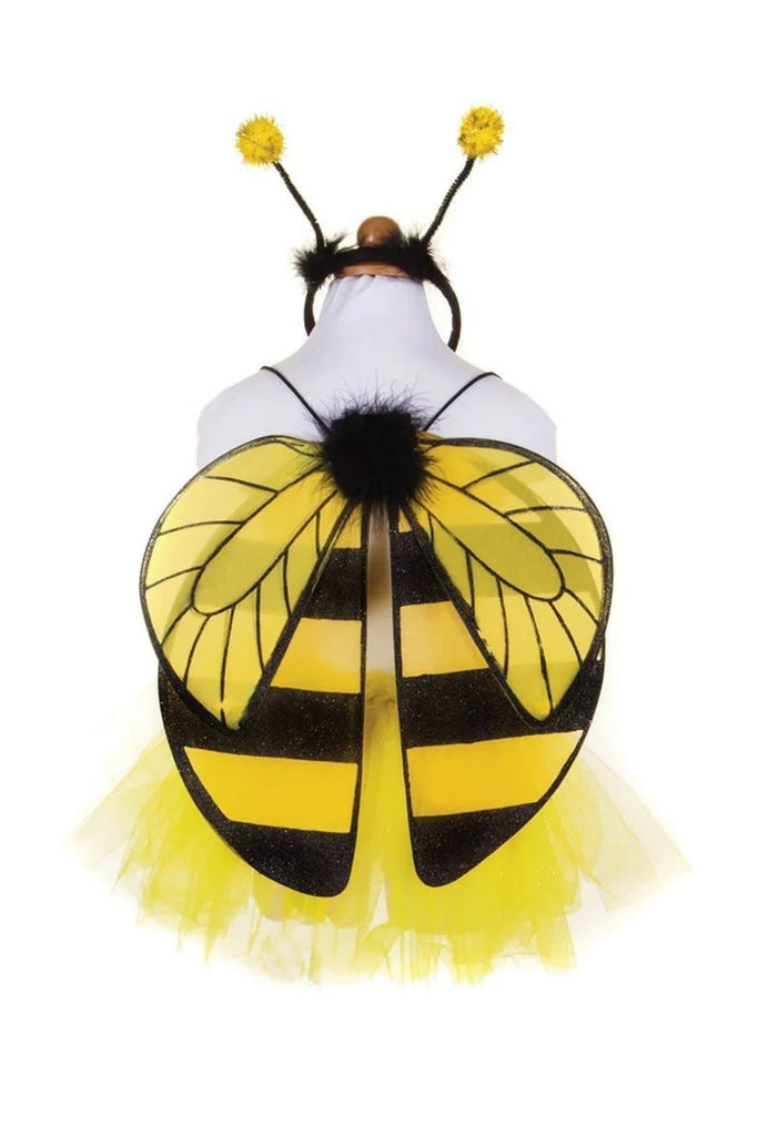 GLITTER BUMBLEBEE TUTU WITH WINGS AND HEADBAND, SIZE 4-6