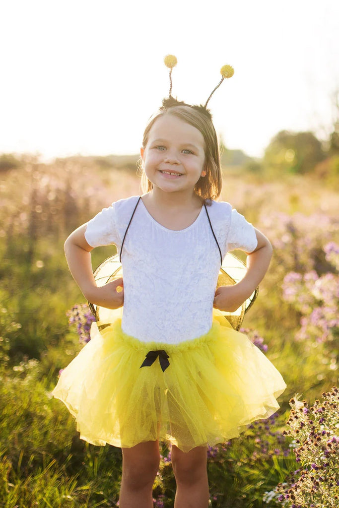GLITTER BUMBLEBEE TUTU WITH WINGS AND HEADBAND, SIZE 4-6