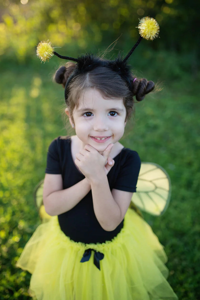 GLITTER BUMBLEBEE TUTU WITH WINGS AND HEADBAND, SIZE 4-6