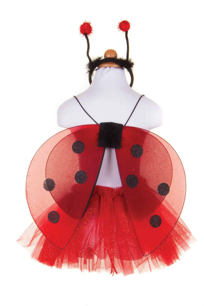 GLITTER LADYBUG TUTU WITH WINGS AND HEADBAND, SIZE 4-6