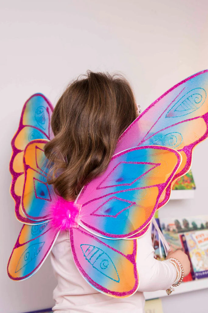 GLITTER RAINBOW WINGS, MULTI/ FUCHSIA