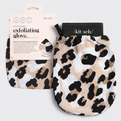 ECO-FRIENDLY EXFOLIATING GLOVE - LEOPARD