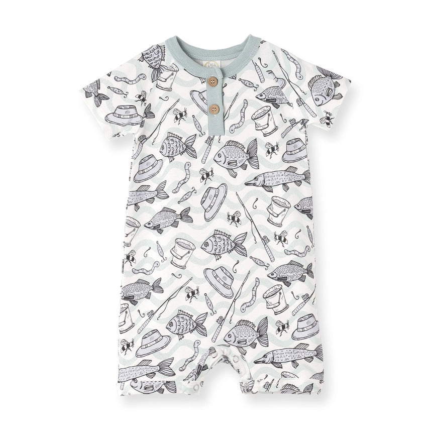 BABY BOY'S BAMBOO SHORTIE ROMPER