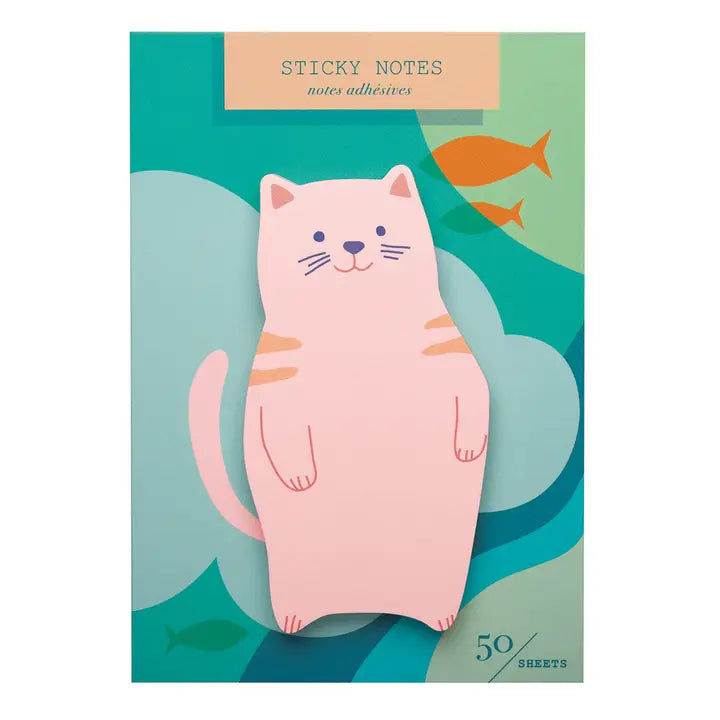 GONE FISHING DIE CUT STICKY NOTES