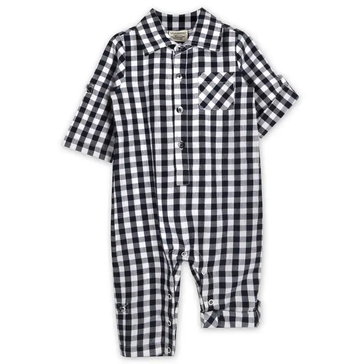 Cambridge Gingham Baby Romper - Organic Cotton