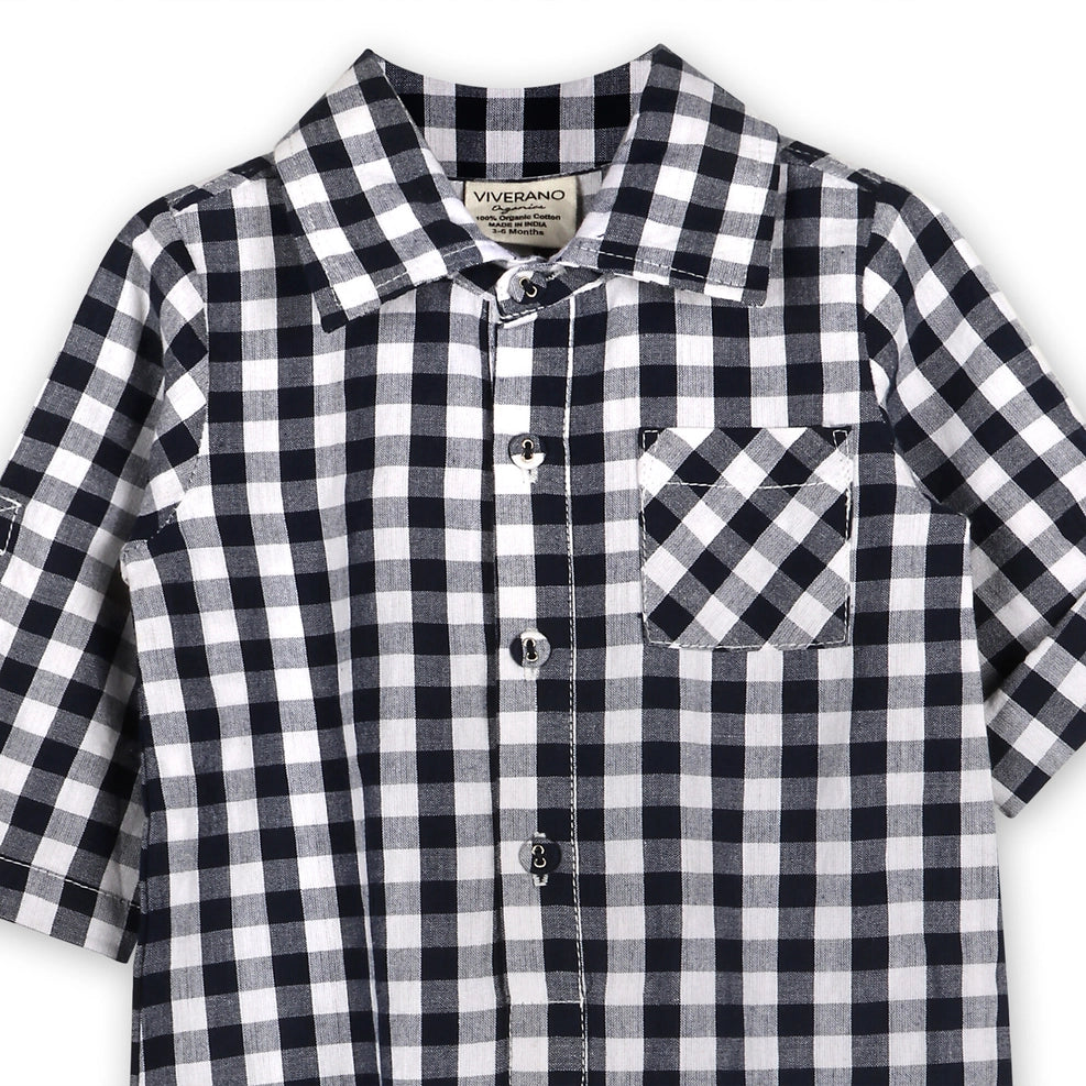Cambridge Gingham Baby Romper - Organic Cotton