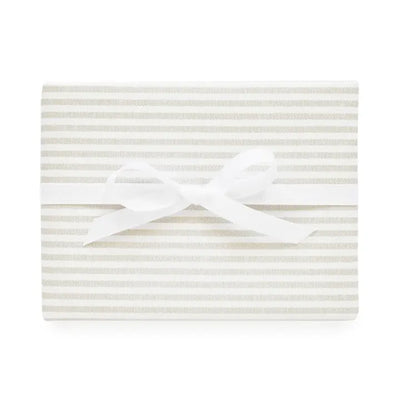 GIFT WRAP SINGLE SHEETS, GREY TICKING STRIPE