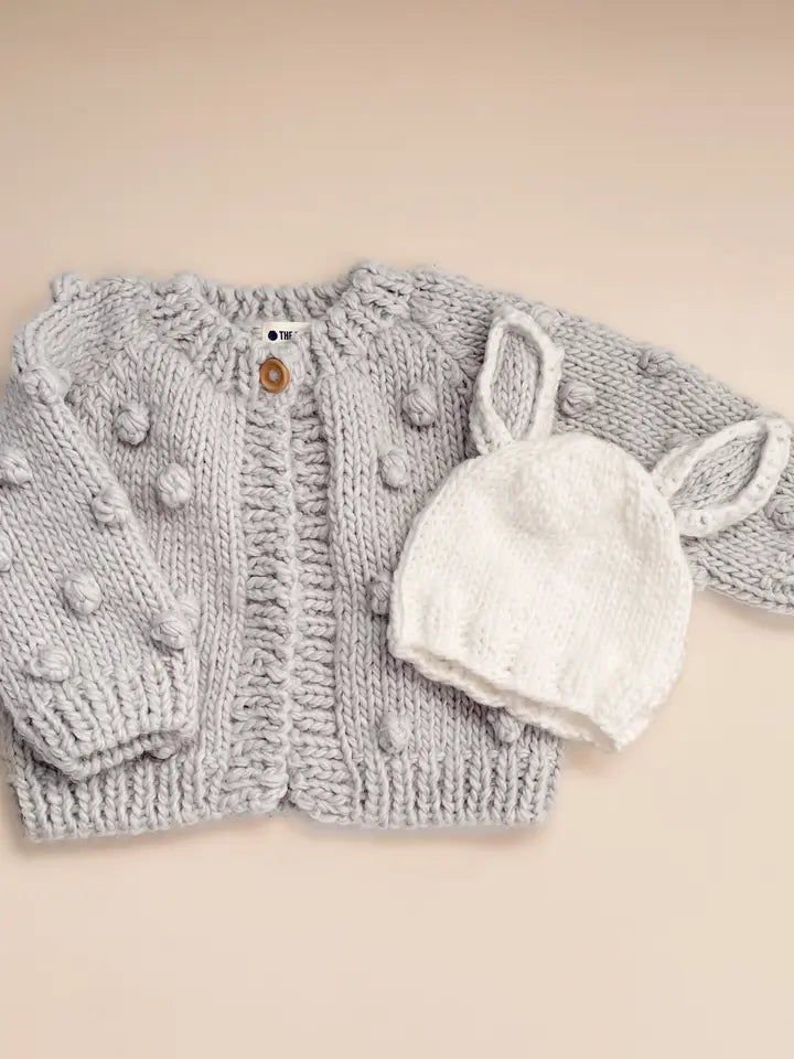 POPCORN CARDIGAN, BOWIE GREY