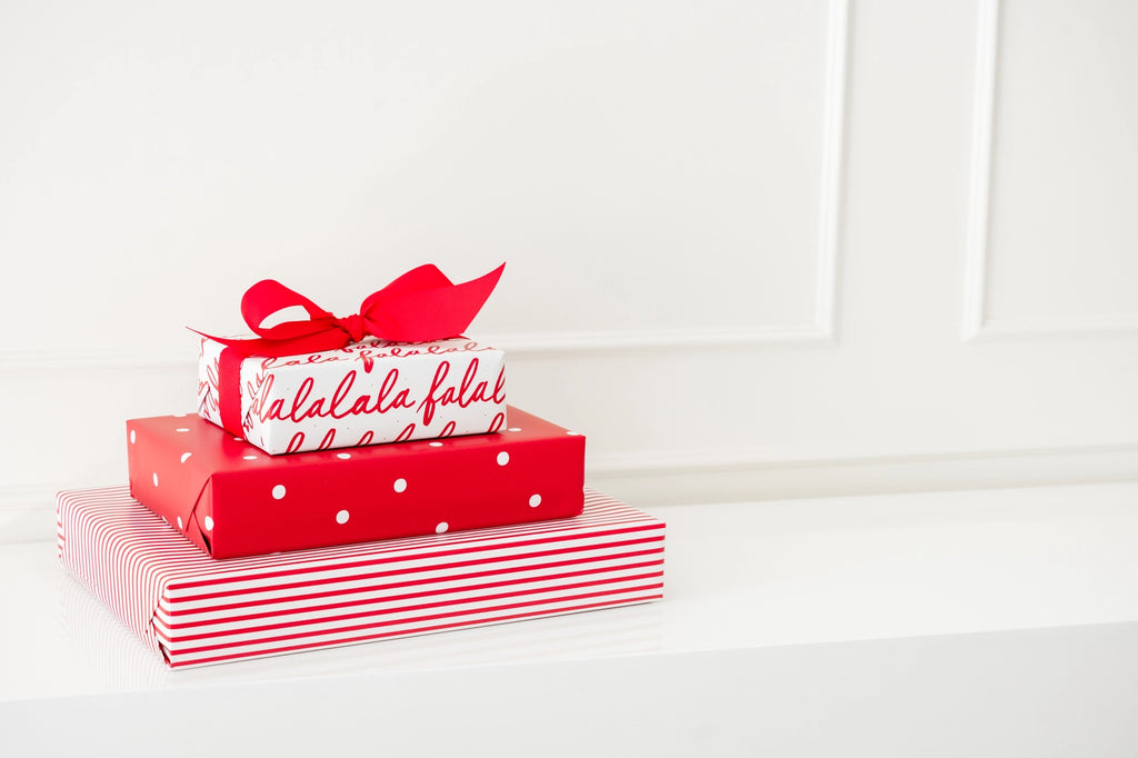 Gift Wrap Rolls, Red Falalalala