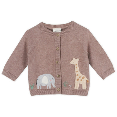 Giraffe Elephant Baby Cardigan Sweater - Organic