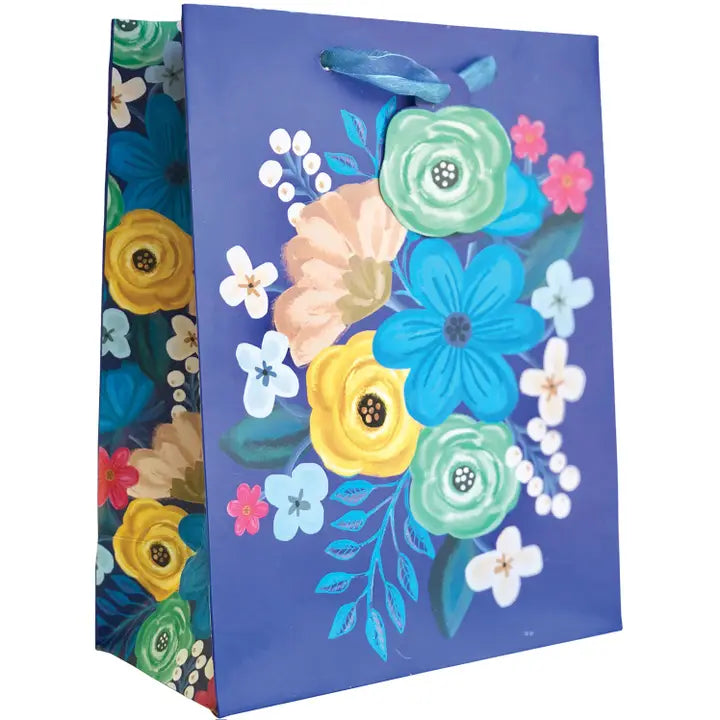 Gypsy Floral Blue Tote - Medium